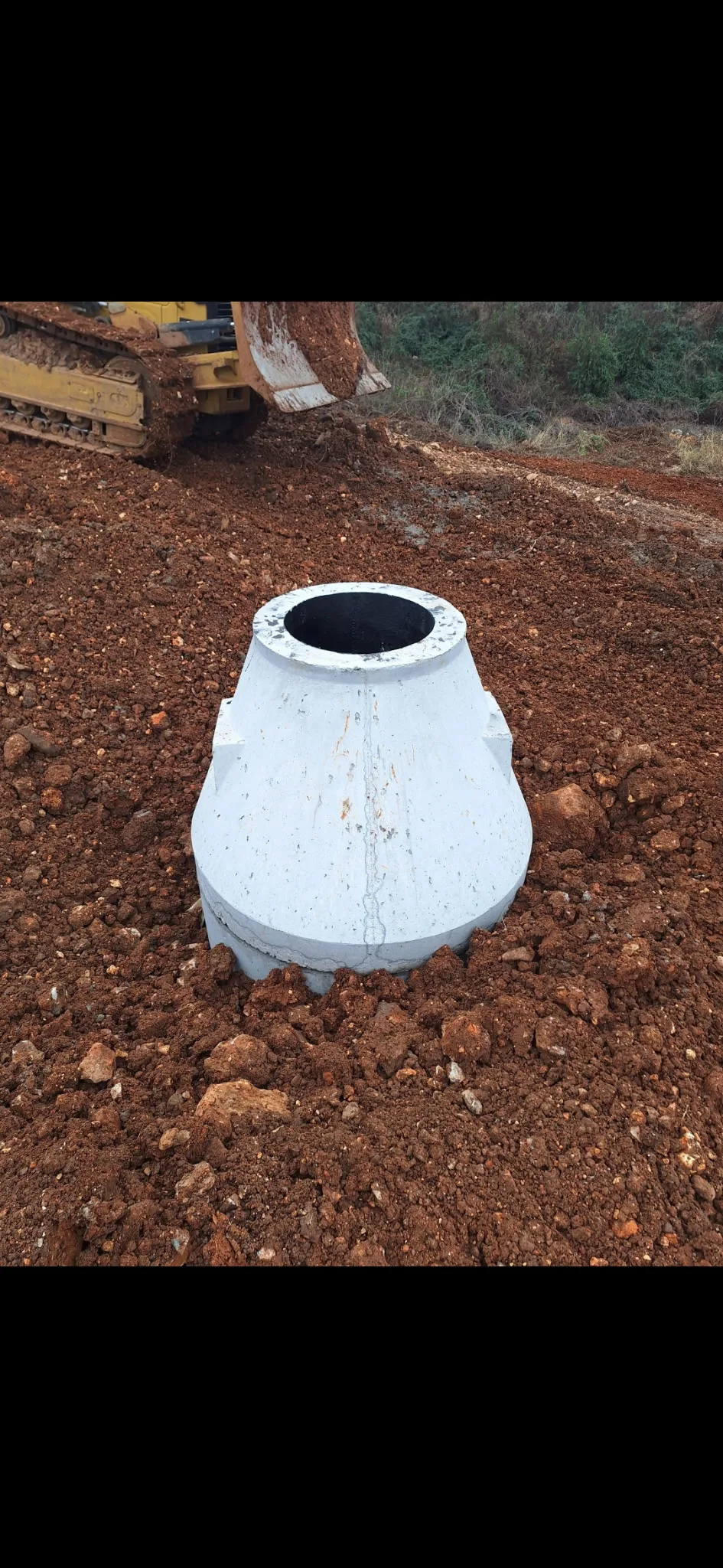 Precast lift station structure on site